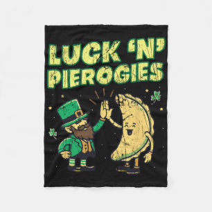 Luck N Pierogies Funny Polish Irish St Patricks Da Fleece Blanket