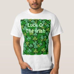 Luck o The Irish Green Shamrocks Custom Tee