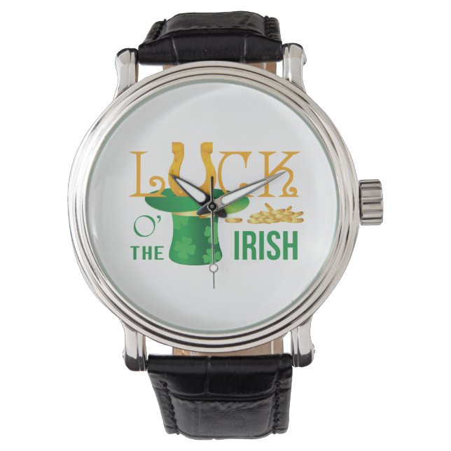 Luck o the irish horse shoe and irish hat watch (Front)