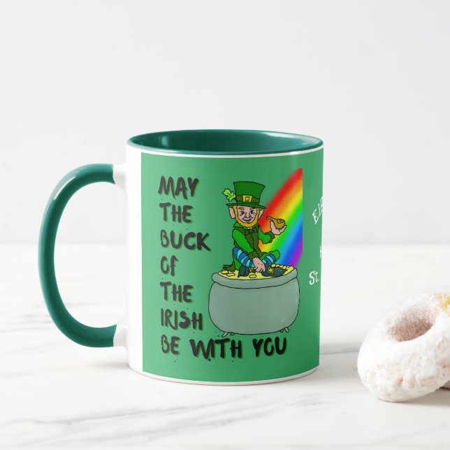 Luck of the Irish custom St Patrick's Mug (With Donut)