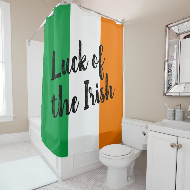 Luck of the Irish flag of Ireland funny Shower Curtain (In Situ)