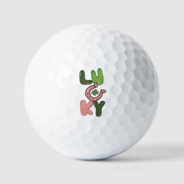 Luck of The Irish Horseshoe Charm Design Golf Balls (Front)