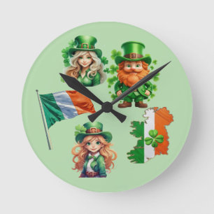 Luck of the IRISH  Round Clock