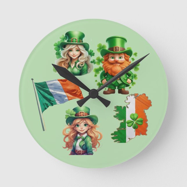 Luck of the IRISH  Round Clock (Front)