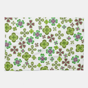 Luck of the Irish Shamrocks Kitchen Towel