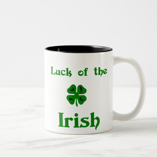 Luck of the Irish with Babes Two-Tone Coffee Mug (Right)