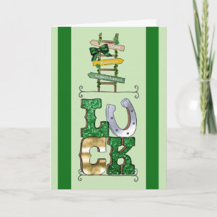 Luck on St. Patrick's Day with Sign & Luck Letters Card