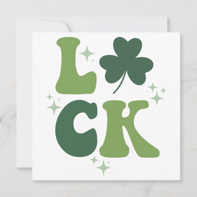 Luck Retro Design PNG SVG Cut File Holiday Card (Front)