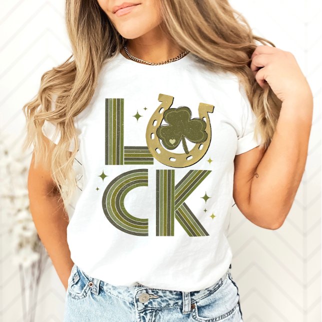 Luck Shamrock Horseshoe St Patrick's Day Irish  T-Shirt (Creator Uploaded)