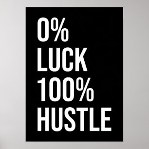 Luck vs Hustle, Gym, Hustle, Success, Motivational Poster