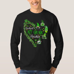 Luckiest 1st Grade Teacher Gnome St Patricks Day S T-Shirt