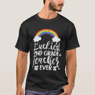 Luckiest 2nd Grade Teacher Ever Patricks Day Cute T-Shirt