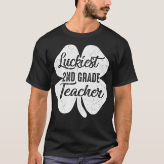 Luckiest 2nd Grade Teacher  Funny St Patrick's Day T-Shirt