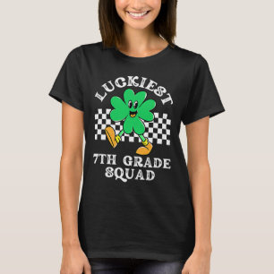 Luckiest 7th Grade Squad Shamrock Kid St Patrick D T-Shirt