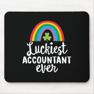 Luckiest Accountant Ever St Patrick Day Shamrocks  Mouse Mat