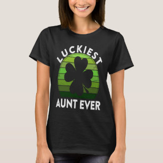 Luckiest Aunt Ever  Shamrock Sunset St Patricks Da T-Shirt