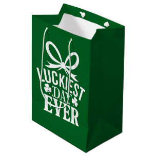 Luckiest Day Ever St Patricks Day Irish Lucky  Medium Gift Bag