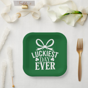 Luckiest Day Ever St Patricks Day Irish Lucky  Paper Plate