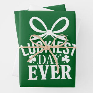 Luckiest Day Ever St Patricks Day Irish Lucky  Wrapping Paper Sheet