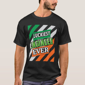 Luckiest Engineer Ever Shamrock St Patrick's Day M T-Shirt