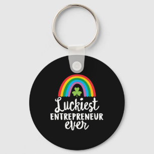 Luckiest Entrepreneur Ever St Patrick Day Shamrock Key Ring