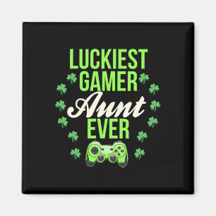 Luckiest Gamer Aunt Ever Gamepad Aunt Funny Shamro Magnet