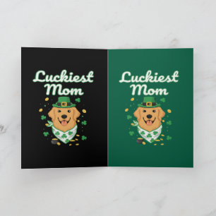 Luckiest Golden Retriever Mom St. Patrick's Day  Card