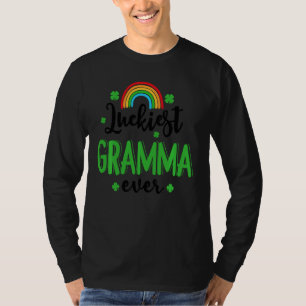 Luckiest Gramma Ever St Patrick S Day Rainbow Clov T-Shirt
