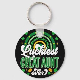 Luckiest great aunt shamrocks lucky st patrick's key ring