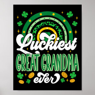 Luckiest Great Grandma Ever Shamrocks Lucky St Poster