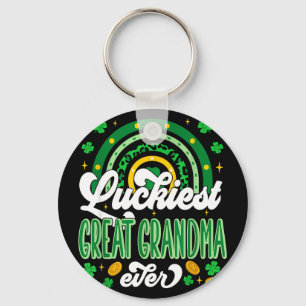 Luckiest great grandma shamrocks lucky st key ring