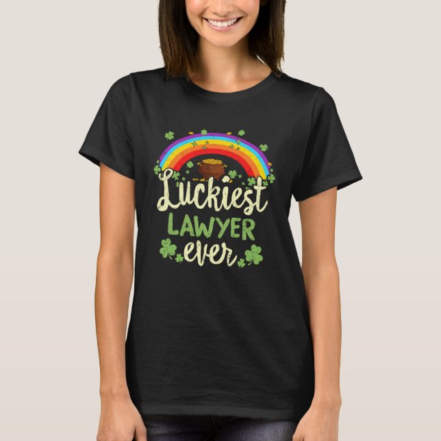 Luckiest Lawyer Ever St Patricks Day Rainbow Men W T-Shirt (Front)
