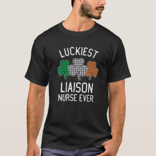 Luckiest Liaison Nurse Ever St Patrick's Day Plaid T-Shirt