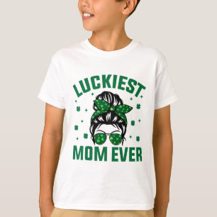 Luckiest Mom Ever Shamrocks Lucky Mother St Patric T-Shirt