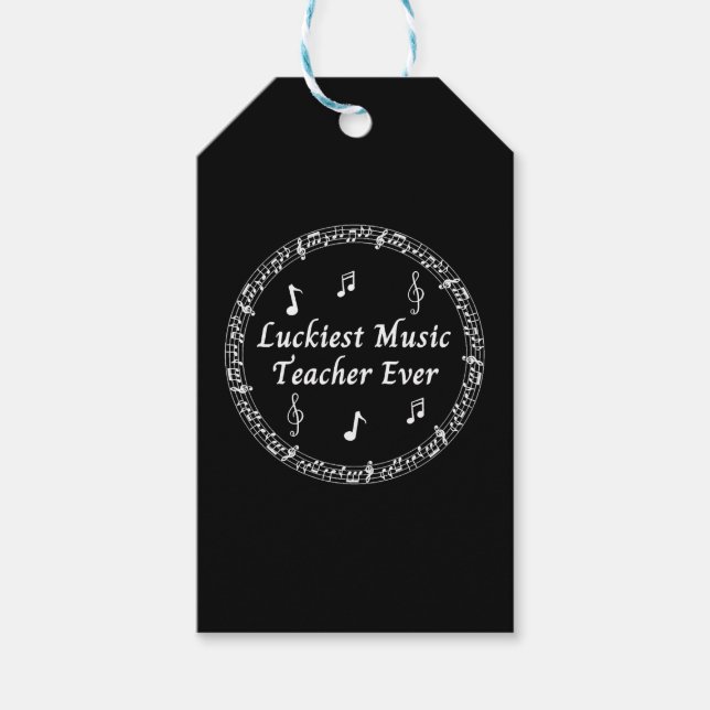 Luckiest Music Teacher Ever Gift Tags (Front)