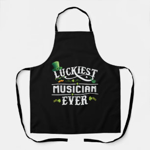 Luckiest Musician Ever Leprechaun St Patrick Day Apron