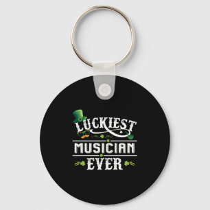 Luckiest Musician Ever Leprechaun St Patrick Day Key Ring