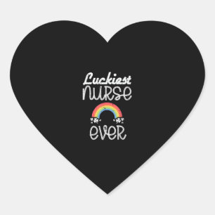 Luckiest Nurse Ever Nurse St Patricks Day Women Me Heart Sticker