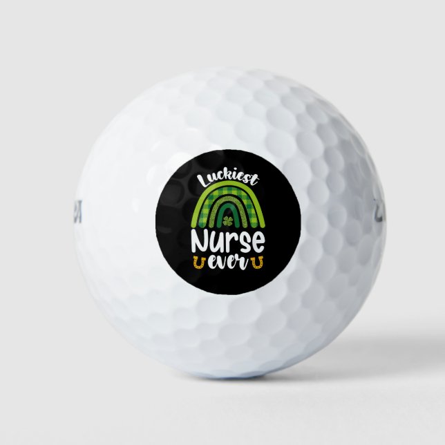 Luckiest Nurse Ever St Patrick's Day Golf Balls (Front)