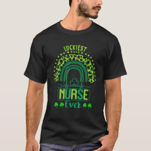 Luckiest Nurse Ever St Patrick's Day Rainbow T-Shirt