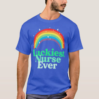 Luckiest Nurse St Patricks Day Retro Hospital Nurs T-Shirt