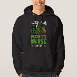Luckiest Oncology Nurse Ever Patricks Day Shamrock Hoodie