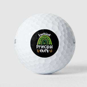 Luckiest Principal Ever School St Patrick's Day Golf Balls