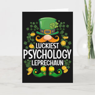 Luckiest Psychology Leprechaun St Patricks Day Par Card