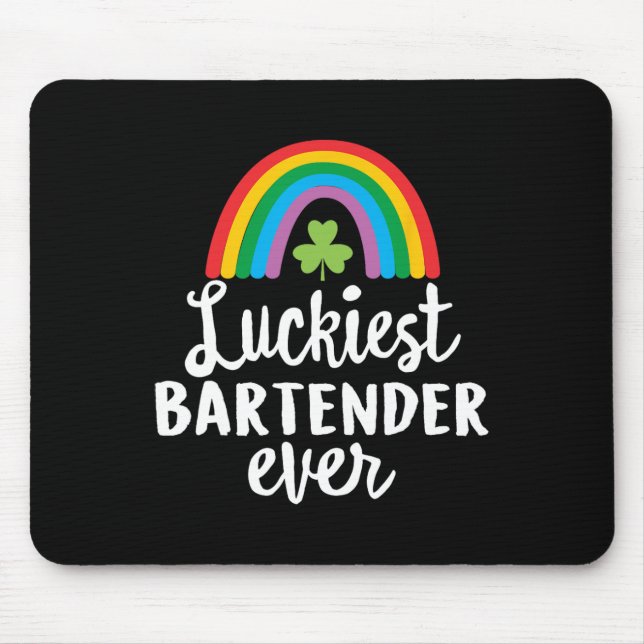 Luckiest Rtender Ever St Patrick Day Shamrocks  Mouse Mat (Front)