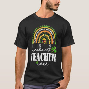 Luckiest Teacher Ever Rainbow St Patricks Day 4 T-Shirt