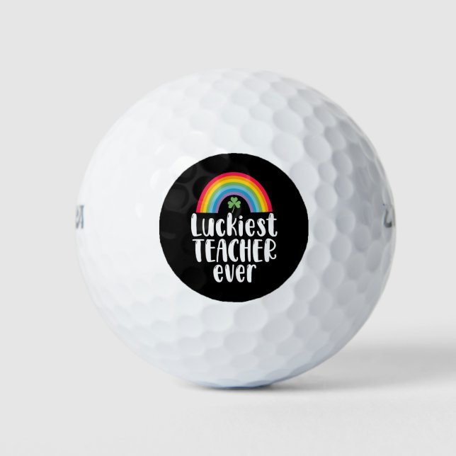 Luckiest Teacher Ever School Gift St Patricks Day  Golf Balls (Front)