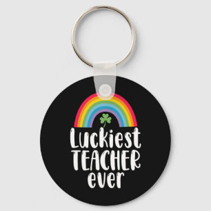 Luckiest Teacher Ever School Gift St Patricks Day  Key Ring