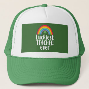 Luckiest Teacher Ever School Gift St Patricks Day Trucker Hat