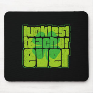 Luckiest Teacher Ever Shamrock St Patricks Day Iri Mouse Mat
